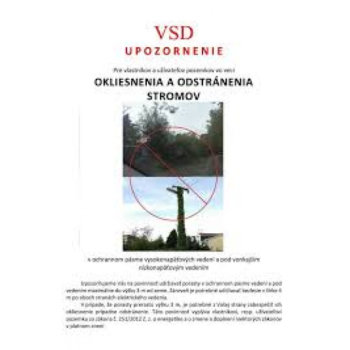 Oznámenie o plánovanom výrube NN