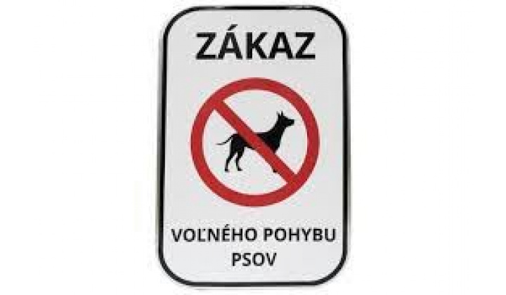 Upozornenie na voľný pohyb psov